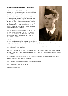A preview of a PDF biography for Crittenden, Philip George